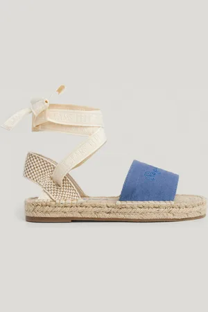 Pepe Jeans Sandali in juta con dettagli in denim