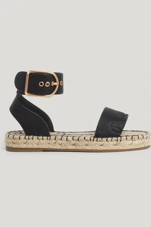 Pepe Jeans Sandali in juta con logo in rilievo