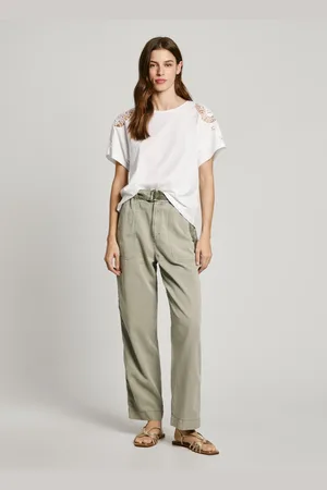 Pepe Jeans Pantalone paperbag in twill