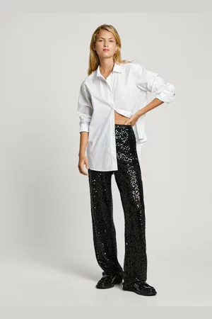 Pepe Jeans Pantalone dritto con paillettes
