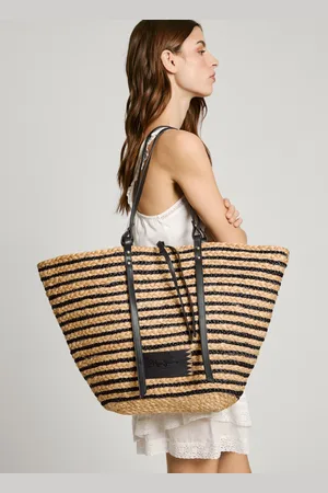 Pepe Jeans Borsa tote in juta con righe