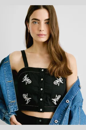 Pepe Jeans Top in popeline con dettagli ricamati