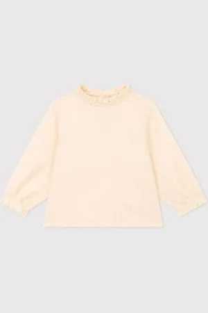 Petit Bateau Blusa a maniche lunghe in garza di cotone per bebè