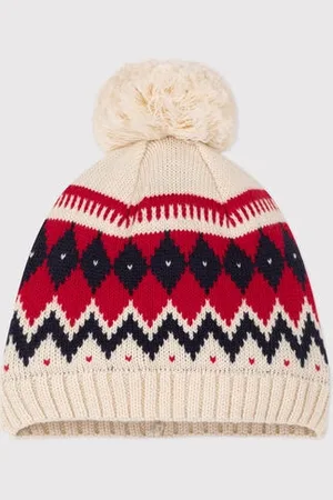 Petit Bateau Cuffietta in lana jacquard neonato