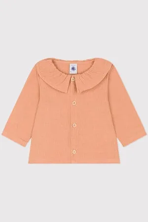 Petit Bateau Blusa a maniche lunghe in garza di cotone per bebè