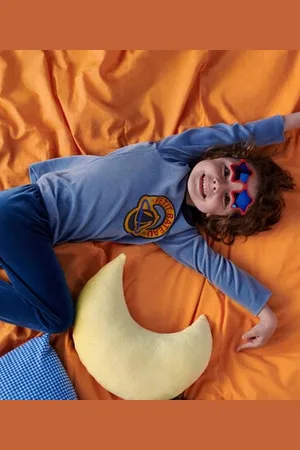 Petit Bateau Pigiama in velluto tinta unita bambino