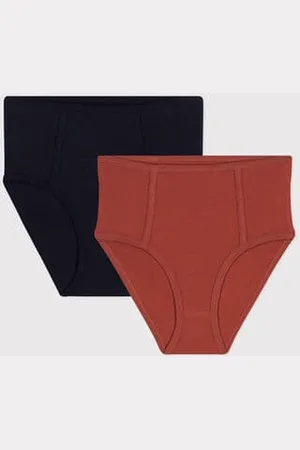 Petit Bateau Confezione da 2 slip donna in cotone elastan tinta unita