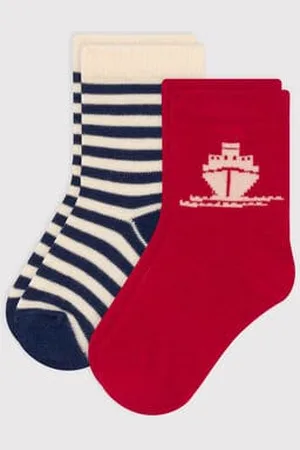 Petit Bateau Confezione da 2 paia di calzini in jersey di cotone bebè