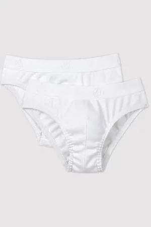 Petit Bateau Confezione da 2 slip bianchi in cotone bambino