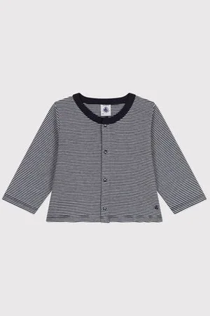 Petit Bateau Cardigan in tubique a righe per bebè