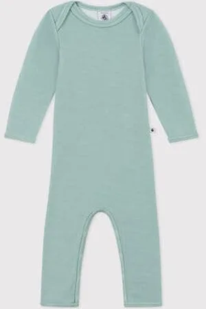 Petit Bateau Body lungo bebè in lana e cotone