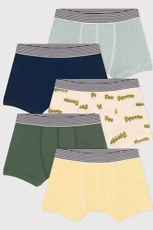 Petit Bateau Confezione da 5 boxer millepiedi in cotone bambino