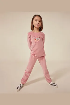 Petit Bateau Pigiama bambino in velluto tinta unita