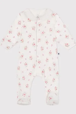 Petit Bateau Pigiama bebè in cotone con motivo a fiori