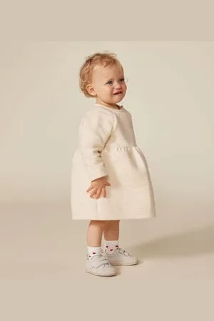 Petit Bateau Abito a maniche lunghe in tubique trapuntato neonato