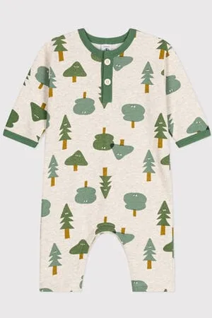 Petit Bateau Tutina lunga in tessuto felpato neonato