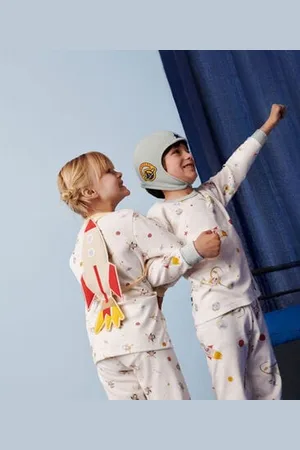 Petit Bateau Pigiama bambino travestimento in cotone con motivo spazio