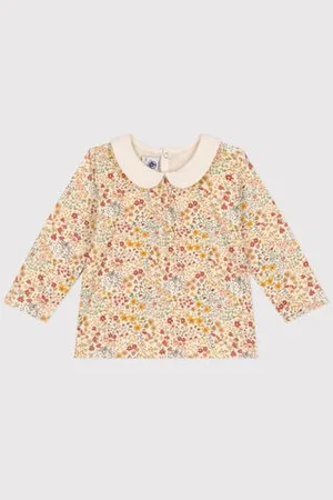 Petit Bateau Blusa con colletto in cotone neonato