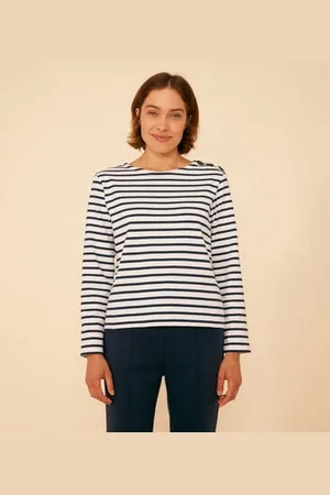 Petit Bateau Marinière donna abbottonata in cotone