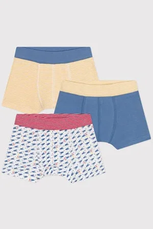 Petit Bateau Set di 3 boxer razzi in cotone bambino