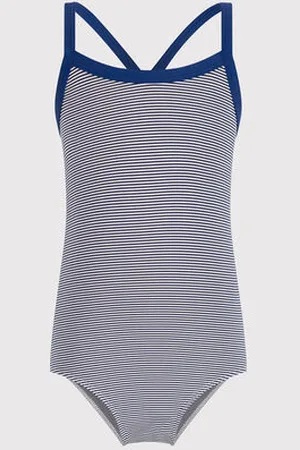 Petit Bateau Costume intero a righe bambina