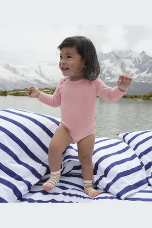 Petit Bateau Body maniche lunghe bebè in lana e cotone