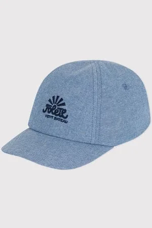 Petit Bateau Cappellino in denim celeste bebè