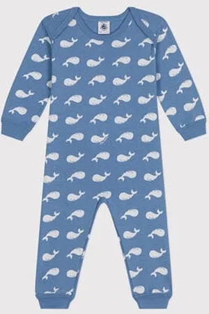 Petit Bateau Pigiama bebè senza piedi in cotone stampato con balena