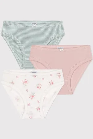 Petit Bateau Set di 3 slip in cotone a fiori bambino