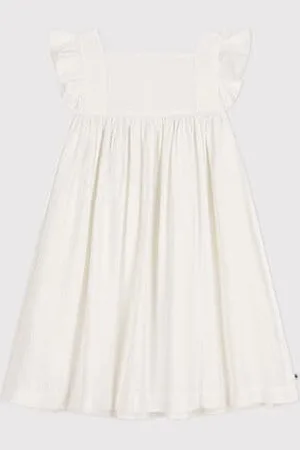 Petit Bateau Abito bambina senza maniche in cotone lavorato