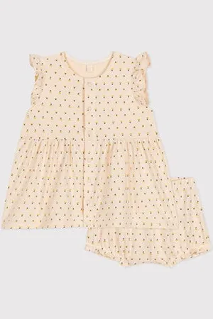 Petit Bateau Abito senza maniche con bloomer in jersey leggero neonato