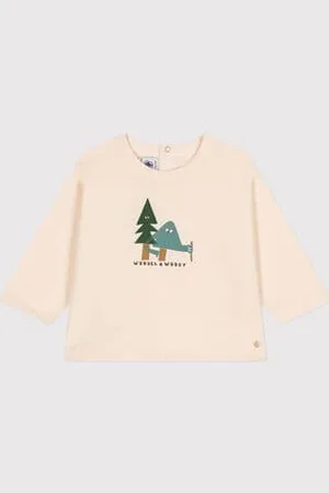 Petit Bateau T-shirt a maniche lunghe in jersey sottile neonato