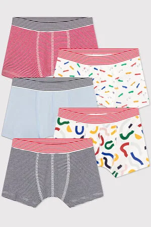 Petit Bateau Confezione da 5 boxer skateboard in cotone bambino