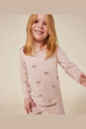 Petit Bateau Pigiama in tessuto felpato spazzolato con stelle e cuoricini stampati bambino