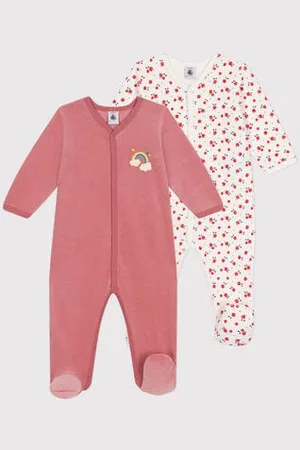 Petit Bateau Set di 2 pigiami in ciniglia neonato