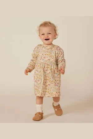 Petit Bateau Abito a maniche lunghe in tubique trapuntato neonato