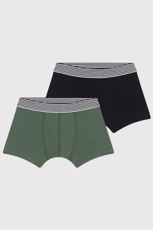 Petit Bateau Confezione da 2 boxer in cotone ed elastan bambino
