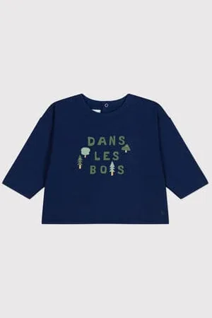 Petit Bateau T-shirt a maniche lunghe in jersey sottile neonato