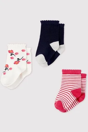 Petit Bateau Confezione da 3 paia di calzini bebè