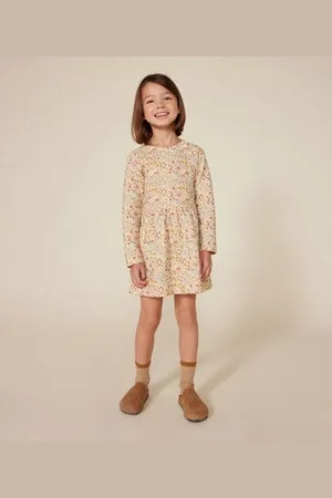 Petit Bateau Abito a maniche lunghe in tubique bambina