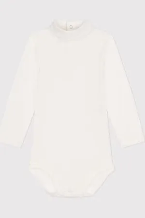 Petit Bateau Body a manica lunga e collo alto in cotone per bebè