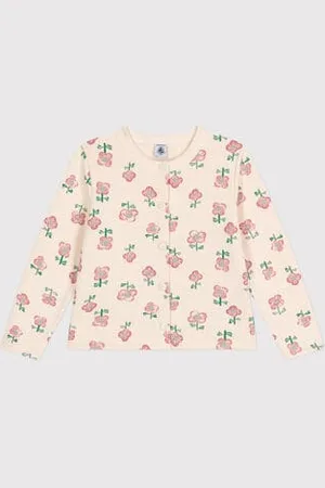Petit Bateau Cardigan in tessuto felpato bambina