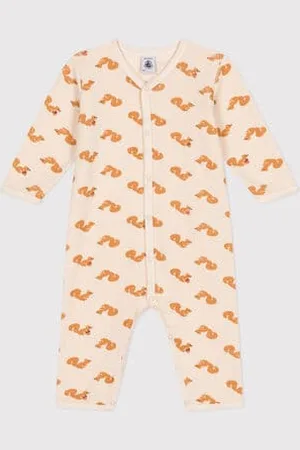 Petit Bateau Pigiama senza piedini in spugna bouclette spazzolata con scoiattolo neonato