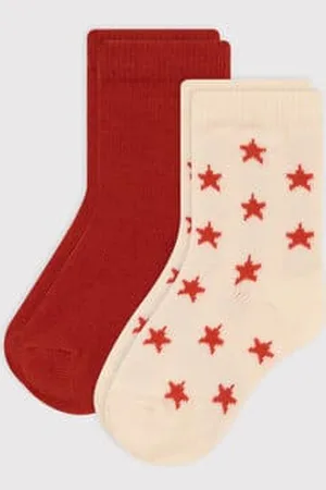 Petit Bateau Confezione da 2 paia di calzini stelle in jersey di cotone bebè