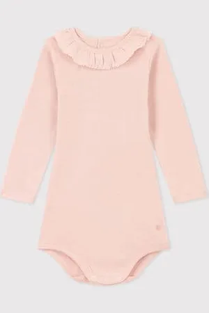 Petit Bateau Body in cotone a manica lunga con collaretto