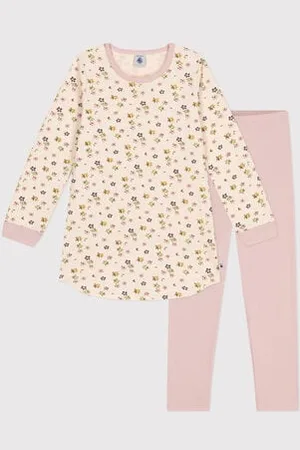 Petit Bateau Camicia da notte in tessuto felpato spazzolato con stampa a fiori bambino