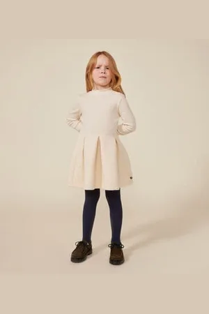 Petit Bateau Abito a maniche lunghe bimateriale bambina