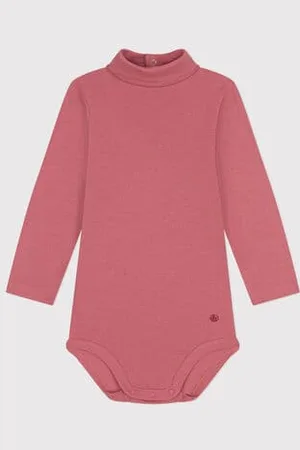Petit Bateau Body a manica lunga e collo alto in cotone per bebè