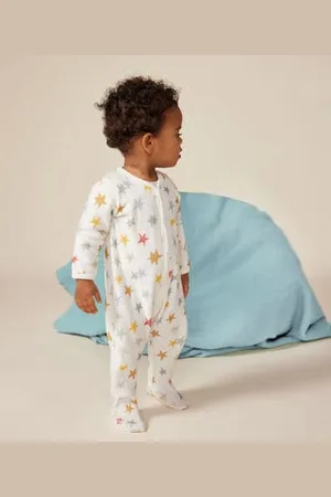 Petit Bateau Pigiama in velluto con stampa a stelle neonato
