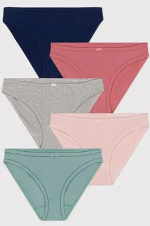 Petit Bateau Set di 5 slip in cotone donna